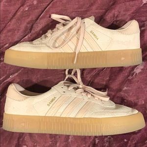 Adidas pink suede Sambarose Sneakers.
